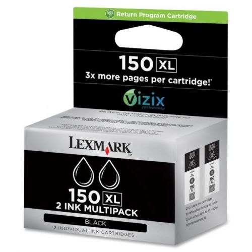 LEXMARK SUPPLIES 14N1813 2PK NO 150XL BLK INK CARTRIDGE