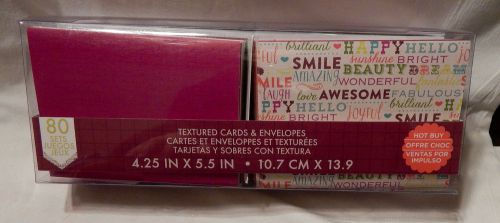 Craft Smith Textured Cards &amp; Envelopes-4.25&#034; x 5.5&#034;-80 Sets Many Designs Print#3