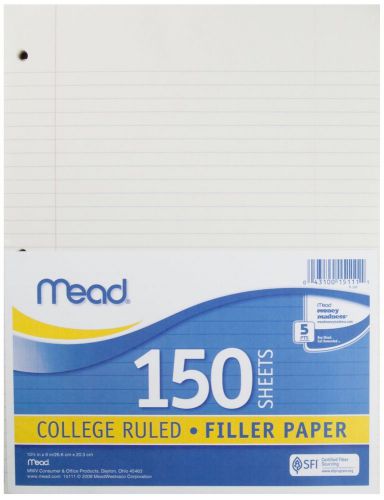 Mead 10 Packs of 150 Sheets Each COLLEGE RULED FILLER PAPER Notebook Binder