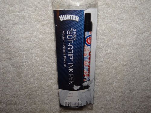 Mlb chicago cubs baseball soft grip ink pen 1 pack lot set of 3 new! for sale