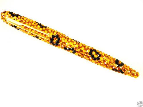 Handcraft CRYSTAL Gold Cheetah Leopard Refillable Pen Party Xmas Bday Gift Box