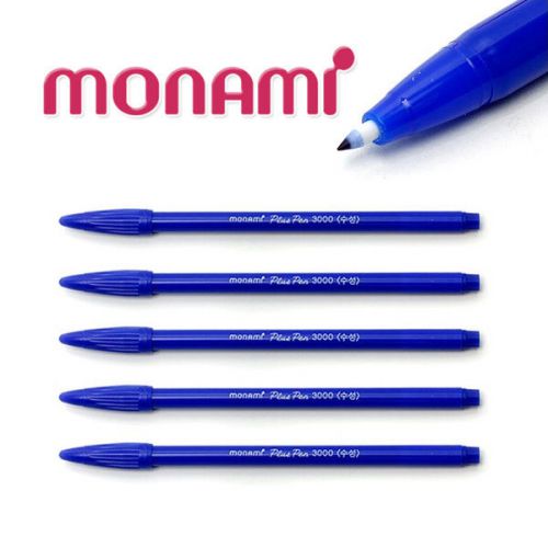 Monami Plus Pen 3000 Water Based Fine Sign Pen Aqua Ink Blue 12pcs 1Box