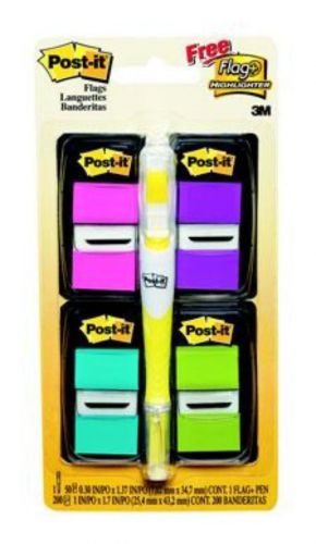 Post-it Flags 1&#039;&#039; x 1.71&#039;&#039; Multi-Pack + Yellow Post-it Flag &amp; Highlighter