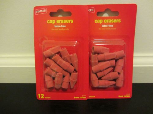 NEW!!!! Staples Cap Erasers 2-12 Packs