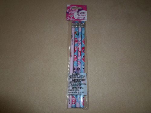 Set Of 4 My Little Pony Wood Pencils By Hasbro~For Ages 4 &amp; Up, NEW IN PACKAGE!!