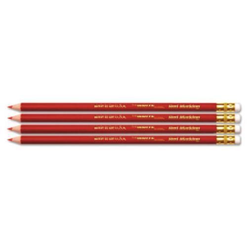Board Dudes 14678AA24 Usa Made Checking Pencils, Red, Pre-sharpened, 4/pack
