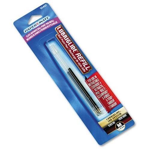 Paper Mate Lubriglide Pen Refill - Medium Point - Black - 2 / Card (5640736PP)