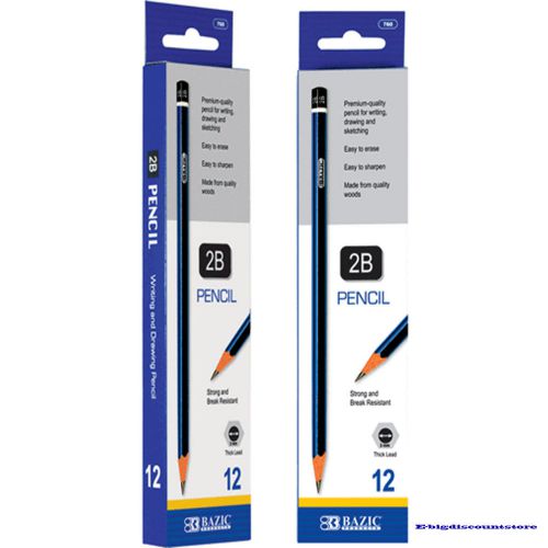 BAZIC Premium Quality Pencil 2B (12/Pack)  Free Shipping!! NEW!!