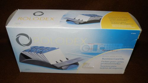 Rolodex 67186RR Open Tray Business Card File Black  Free Shipping NEW IN BOX