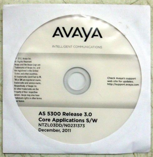 Avaya NTZL03DD AS 5300 Release 3.0 Core Apps Software Kit