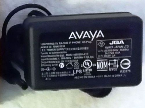 Avaya 1600 Series 5V Power Supply Adapter IP Phone Plug - Part 1600PWRUS