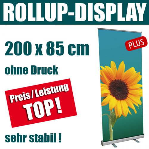 Rollup Display Premium PLUS - ohne Druck 85 x 200 cm - Roll Up mit Klemmleiste