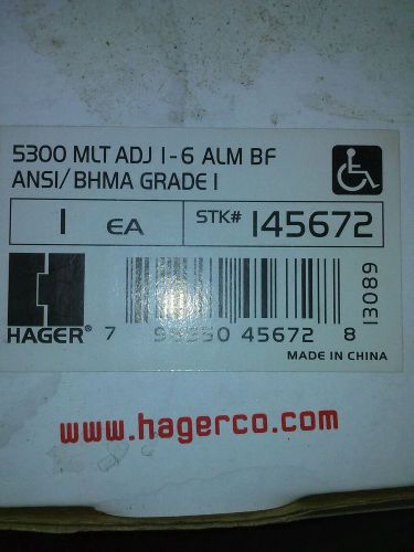5300 MLT ADJ I-6 ALM BF ANSI/BHMA Grade 1 145672 Door Closer Brand New! Huger