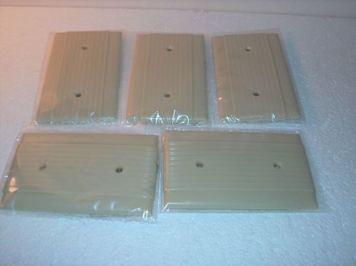 LOT OF 5 BRYANT IVORY BLANK PLATES SINGLE GANG RIBBED. # 92121**NEW**