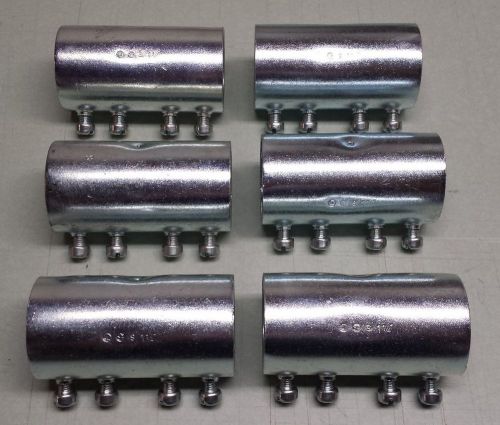 1-1/4&#034; set screw type steel emt coupler coupling lot of 6 *new* for sale