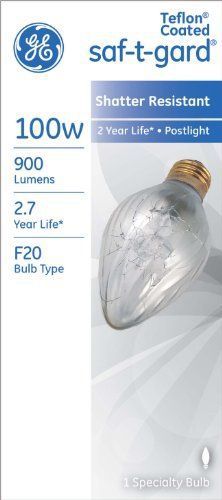 GE Lighting 44540 100-Watt 900-Lumen F20 Post Light Bulb  Clear