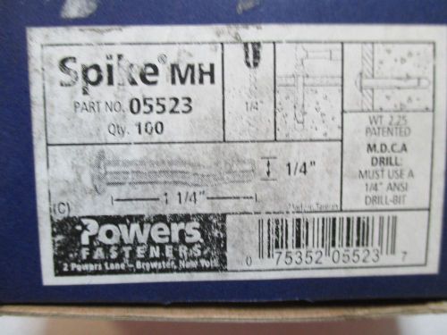 Powers fasteners 5523 1/4&#034;x1 1/4&#034; mushroom head carbon steel spike for sale