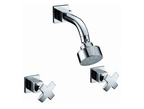 New WELS Bathroom Cooby Wide CROSS Brass Chrome Shower Tap Sets