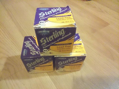 3 one pound rolls  worthington sterling premium lead-free solid solder for sale