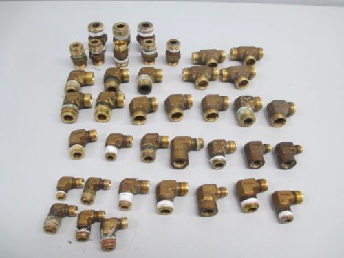 LOT 39 SWAGELOK ASSORTED BRASS PIPE FITTINGS ELBOW T FITTING CONNECTOR D239507