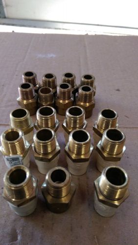 LOT OF 19 - 1/2&#034; x 1/2&#034; CPVC TO MALE BRASS IPS ADAPTERS FREE SHIPPING