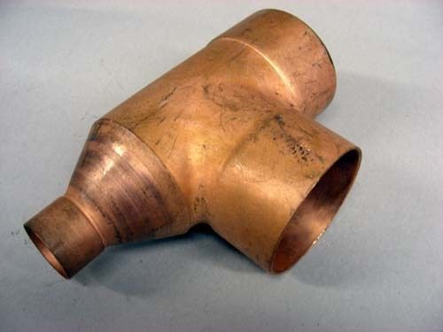 Wrot copper tee cxcxc, 3&#034; x 1-1/4&#034; x 3&#034; for sale
