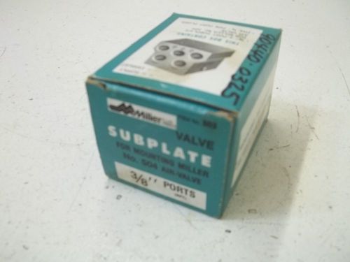 MILLER 503 3/8&#034; VALVE SUBPLATE *NEW IN A BOX*