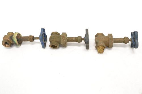 Lot 3 nibco t-134 brass gate valve size 3/4in npt 300wog b269252 for sale