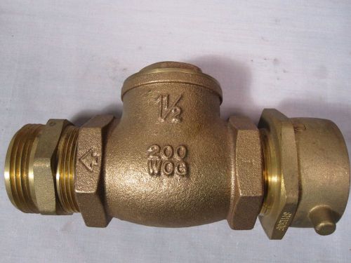 Legend T-451 Brass Swing Check Valve 1-1/2&#034; w/Hose Adapters 200 WOG *NEW*