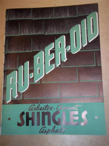 Vtg Ruberoid Co Catalog~Asbestos Roofing/Siding Eternit Shingles~1939