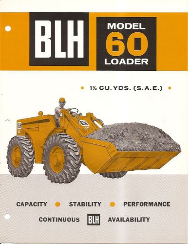 Equipment Brochure - BLH - 60 - Wheel Loader c1966 Baldwin Lima Hamilton (E1723)