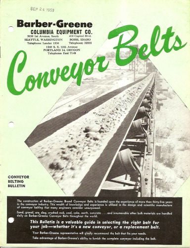 Equipment brochure - barber-greene - 115 et al - conveyor belt - c1959 (e1682) for sale
