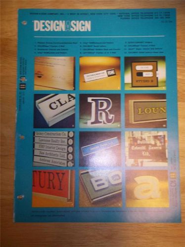 Vtg Design-A-Sign Co Catalog~Name Plates/Plaques/Directories/Letter Boards