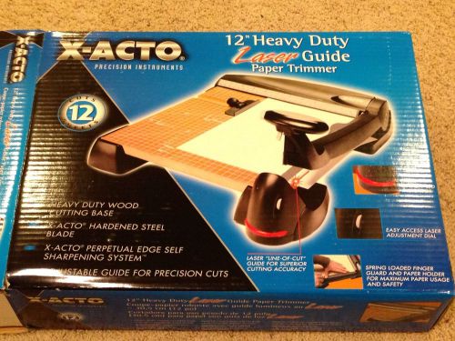 X-acto 12&#034; heavy duty wood base laser guide paper trimmer for sale