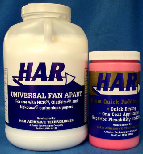 FAN APART GLUE FOR CARBONLESS PAPERS 1 GAL. PLUS 1 QUART RED PADDING COMPOUND