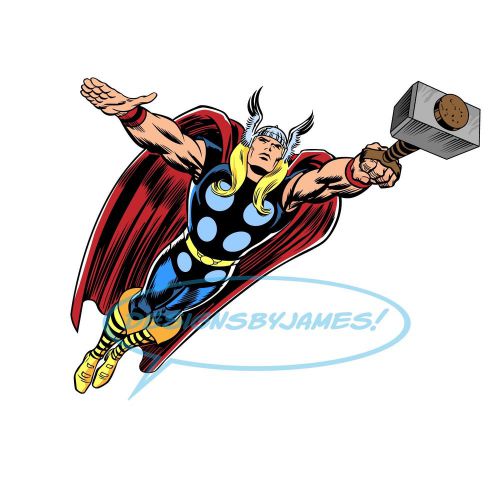 Flying Mighty Thor Vector Art