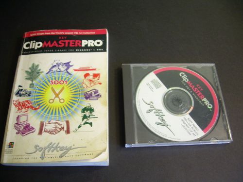 Clip master pro  dos + windows 5001 clips library w key : scrapbook business art for sale