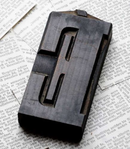 Letter: E superb wood type 4.92&#034; woodtype font letterpress printing block ABC