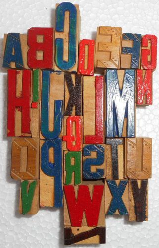 &#039;A To Z&#039; Letterpress Wood Type Used Hand Crafted Made In India Hand B1021