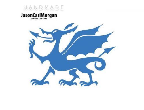 JCM® Iron On Applique Decal, Welsh Dragon Sky Blue