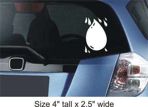 2X Water Drop White Personalized  Car Vinyl Sticker Gift Fine Art Cafe - 99