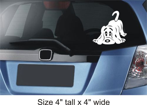 Cute Dog White Personalized  funny car vinyl sticker decal Gift - FAC-61 A