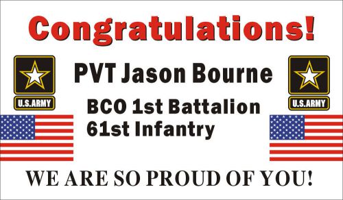 3ftX5ft Personalized Congratulations US (U.S.) Army Soldier Banner Sign Poster