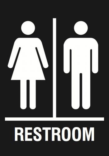 Unisex Bathroom Sign Men / Women Restroom Office / Industrial / Store New Single
