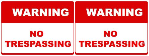 2x No Tresspassing Signs Warning Tresspassers Post Security Sinage Outdoor 7x10