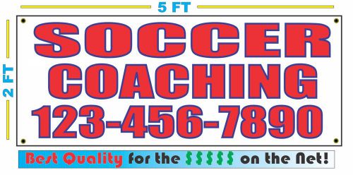 SOCCER COACHING w CUSTOM PHONE Banner Sign NEW Best Quality for the $$$