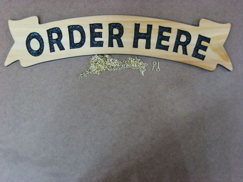 ORDER HERE Banner 3D Carved WRC Wood Sign 4x18 Berlin with Chain, Deli Pizza Sub
