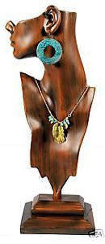 Tall Necklace and Pendant Figurine Jewelry Display Vintage Finish Mannequin 19&#034;
