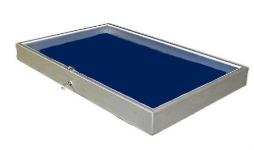 Aluminum display case  #1170 end opening  22 x 34 x 3 1/4 with keyed lock for sale