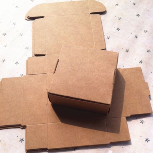 10x Kraft Paper Box 95mm*95mm*30mm Gift Boxes Candy Earring Jewelry Packaging